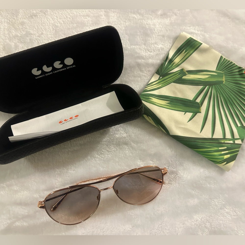Garrett Leight $445 gold aviator sunglasses. NWOT. Never worn.